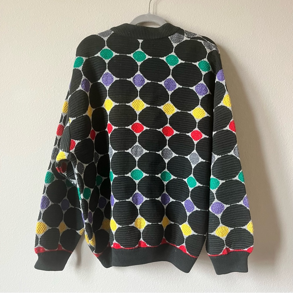 Vintage COOGI Australia Cardigan Sweater XL Multicolor Textured Knit Hip Hop 90s - Picture 2 of 8